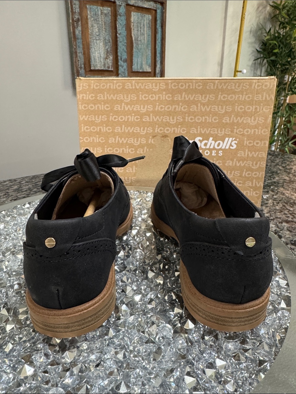 Dr. Scholl's Black Satin Ribbon Oxford Flats - Picture 7 of 11